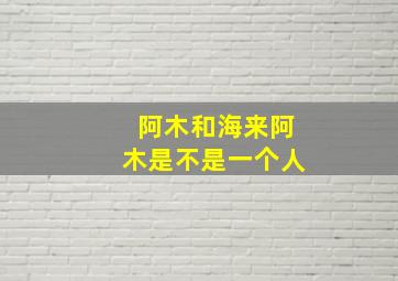 阿木和海来阿木是不是一个人