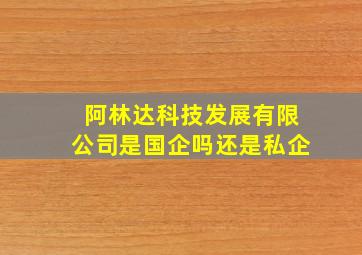 阿林达科技发展有限公司是国企吗还是私企