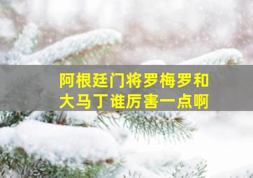 阿根廷门将罗梅罗和大马丁谁厉害一点啊