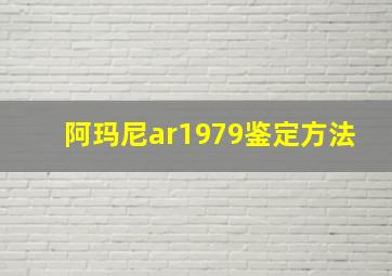 阿玛尼ar1979鉴定方法