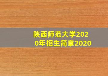 陕西师范大学2020年招生简章2020