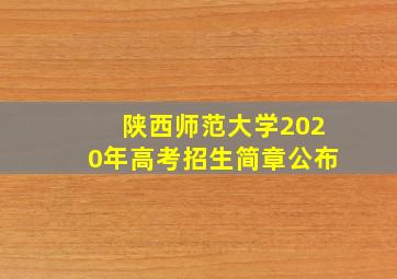 陕西师范大学2020年高考招生简章公布