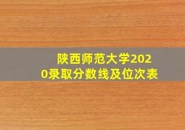 陕西师范大学2020录取分数线及位次表