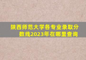 陕西师范大学各专业录取分数线2023年在哪里查询