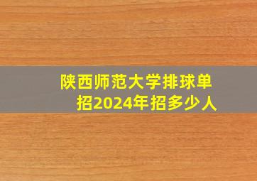 陕西师范大学排球单招2024年招多少人