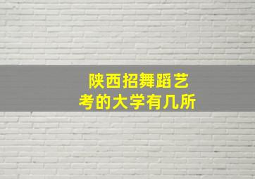 陕西招舞蹈艺考的大学有几所