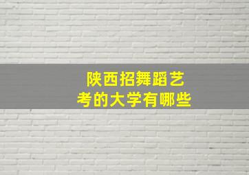 陕西招舞蹈艺考的大学有哪些