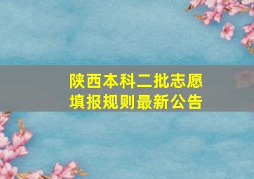 陕西本科二批志愿填报规则最新公告