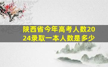 陕西省今年高考人数2024录取一本人数是多少