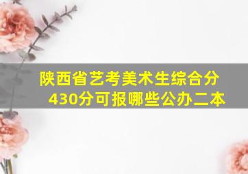 陕西省艺考美术生综合分430分可报哪些公办二本