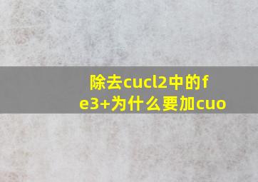 除去cucl2中的fe3+为什么要加cuo