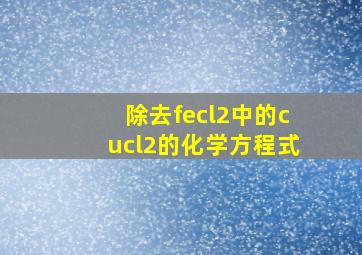 除去fecl2中的cucl2的化学方程式