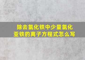 除去氯化铁中少量氯化亚铁的离子方程式怎么写