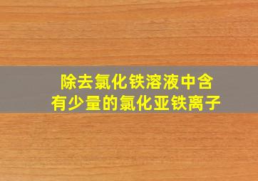 除去氯化铁溶液中含有少量的氯化亚铁离子