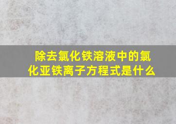 除去氯化铁溶液中的氯化亚铁离子方程式是什么