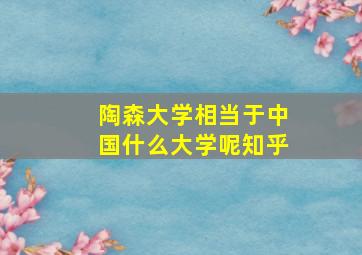 陶森大学相当于中国什么大学呢知乎