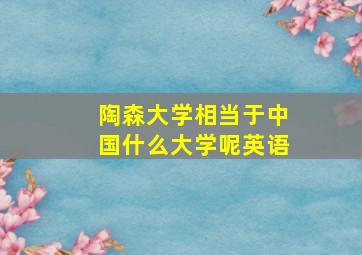 陶森大学相当于中国什么大学呢英语