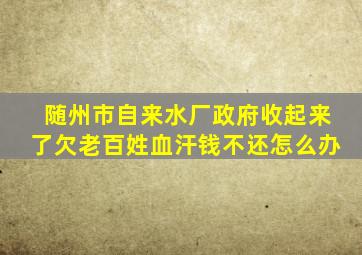 随州市自来水厂政府收起来了欠老百姓血汗钱不还怎么办