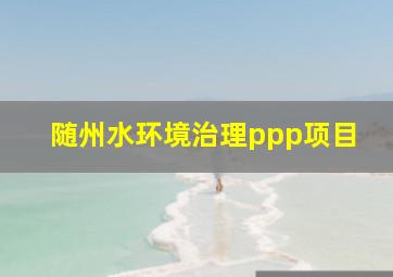 随州水环境治理ppp项目