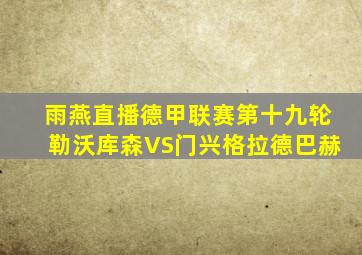 雨燕直播德甲联赛第十九轮勒沃库森VS门兴格拉德巴赫