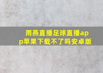 雨燕直播足球直播app苹果下载不了吗安卓版