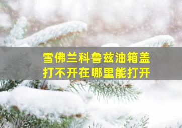 雪佛兰科鲁兹油箱盖打不开在哪里能打开