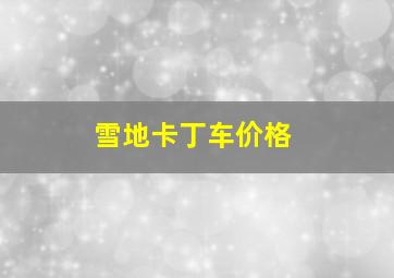 雪地卡丁车价格