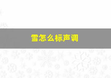 雪怎么标声调