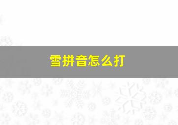 雪拼音怎么打