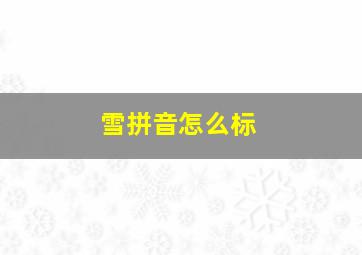 雪拼音怎么标