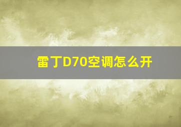 雷丁D70空调怎么开