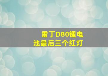 雷丁D80锂电池最后三个红灯