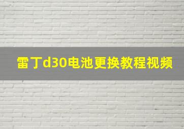 雷丁d30电池更换教程视频