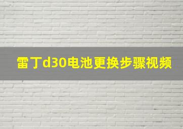 雷丁d30电池更换步骤视频