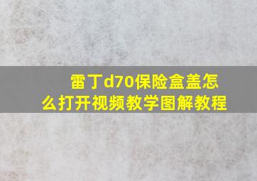 雷丁d70保险盒盖怎么打开视频教学图解教程