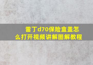 雷丁d70保险盒盖怎么打开视频讲解图解教程