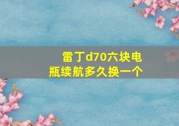 雷丁d70六块电瓶续航多久换一个