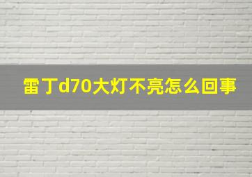 雷丁d70大灯不亮怎么回事