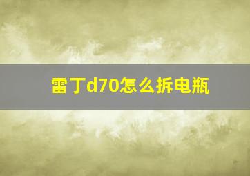 雷丁d70怎么拆电瓶