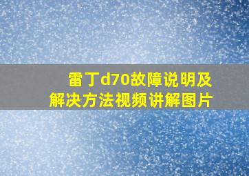 雷丁d70故障说明及解决方法视频讲解图片