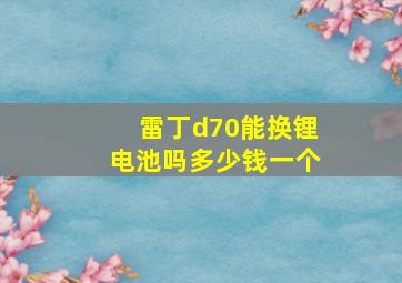 雷丁d70能换锂电池吗多少钱一个