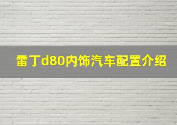 雷丁d80内饰汽车配置介绍