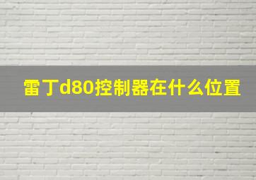 雷丁d80控制器在什么位置