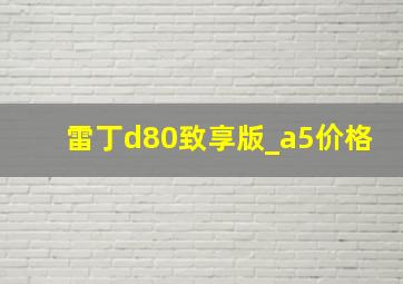 雷丁d80致享版_a5价格