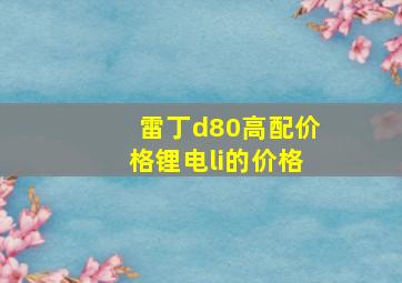 雷丁d80高配价格锂电li的价格