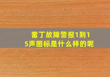 雷丁故障警报1到15声图标是什么样的呢