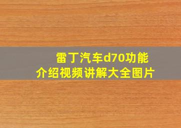 雷丁汽车d70功能介绍视频讲解大全图片