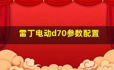 雷丁电动d70参数配置