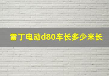 雷丁电动d80车长多少米长