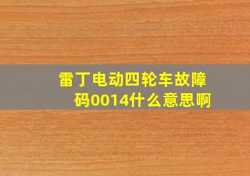 雷丁电动四轮车故障码0014什么意思啊